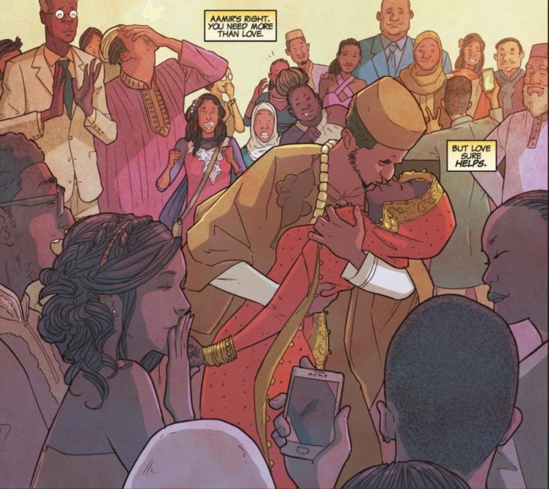 The Khan family at Aamir Khan’s Wedding in Ms. Marvel vol. v