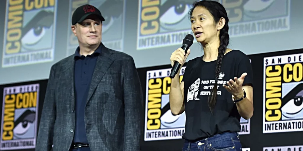 Kevin Feige and Chloe Zhao at SDCC 2019.