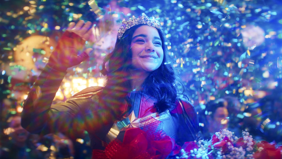 Ms. Marvel/Kamala Khan (Iman Vellani) in Marvel Studios' MS. MARVEL. Photo courtesy of Marvel Studios. ©Marvel Studios 2022. All Rights Reserved.