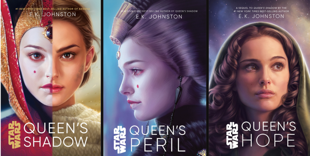 Padmé Queen's trilogy book covers