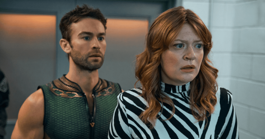 The Boys Season 3 Review - The Deep (Chase Crawford) and Ashley (Colbie Minifie)