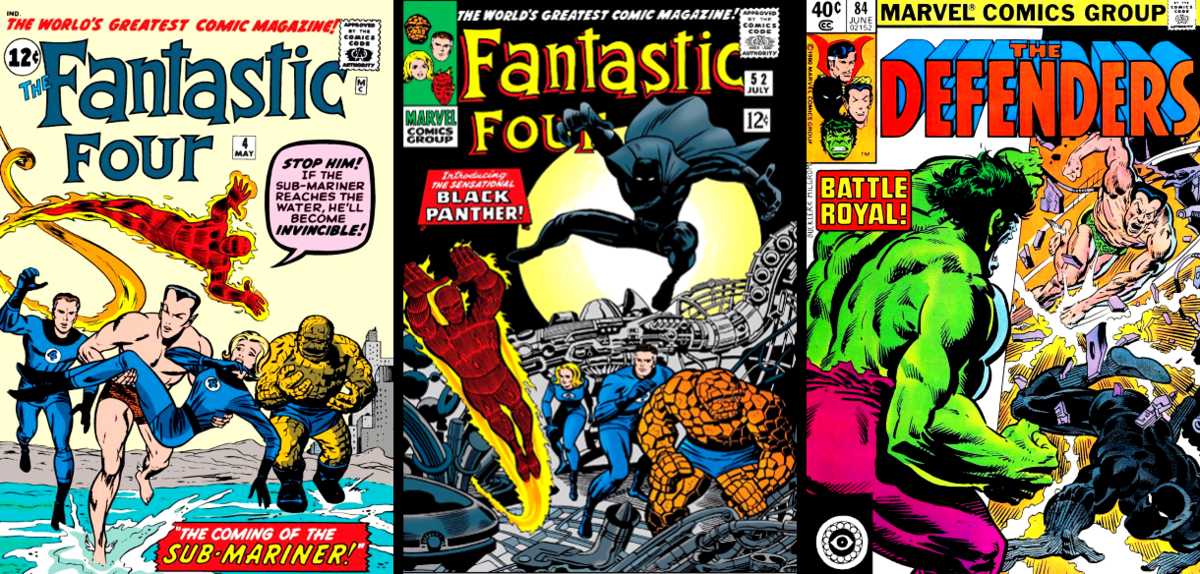 black-panther-wakanda-forever-comics-covers-1960s-namor-defenders-fantastic-four