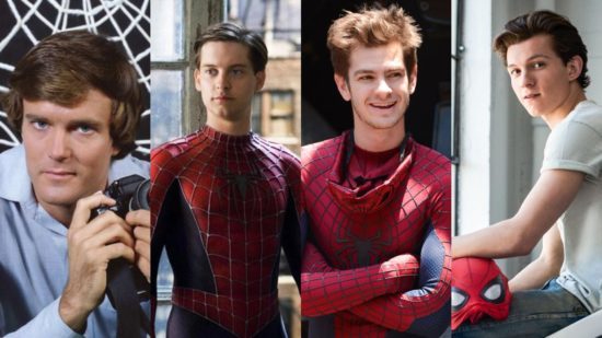Spider-Man actors Nicholas Hammond Tobey Maguire Andrew Garfield Tom Holland
