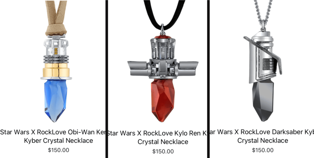 Kyber Crystal necklaces (Rocklove Jewelry)