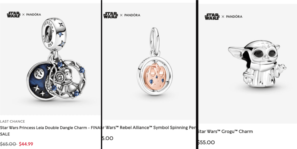 Star Wars charms (Pandora)