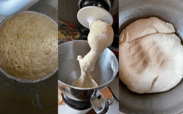 Stages of Dough. Ham and Cheese stuffed rolls